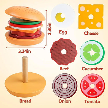 Montessori Wooden Burger