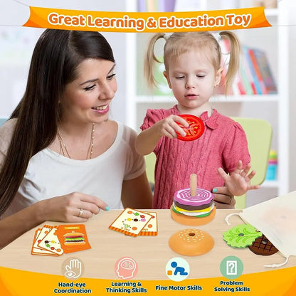 Montessori Wooden Burger