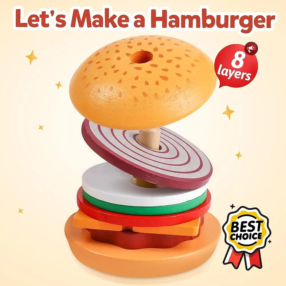 Montessori Wooden Burger