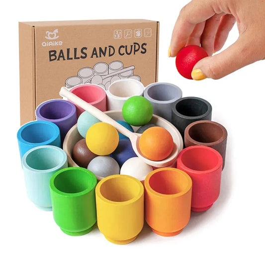 Montessori Rainbow Ball and Cups