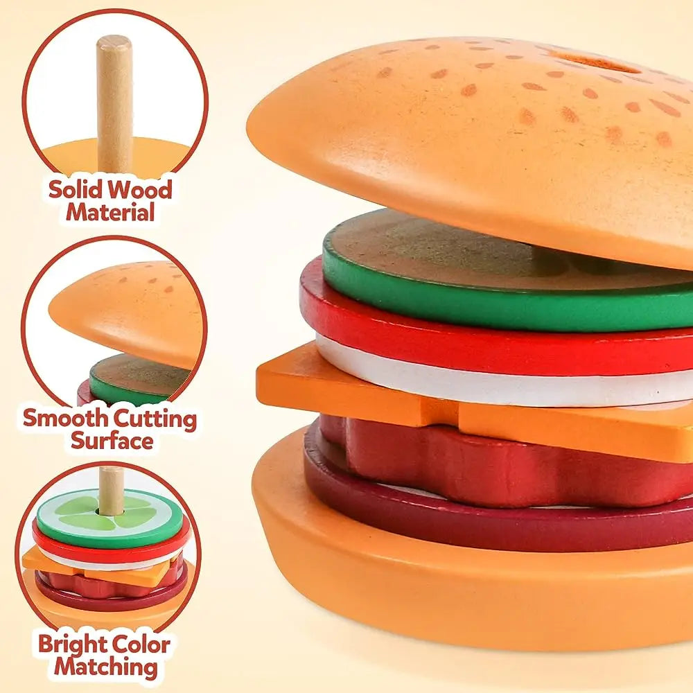 Montessori Wooden Burger